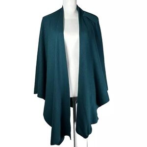 Puli Teal Poncho Sweater One Size New Women's Cozycore Wrap